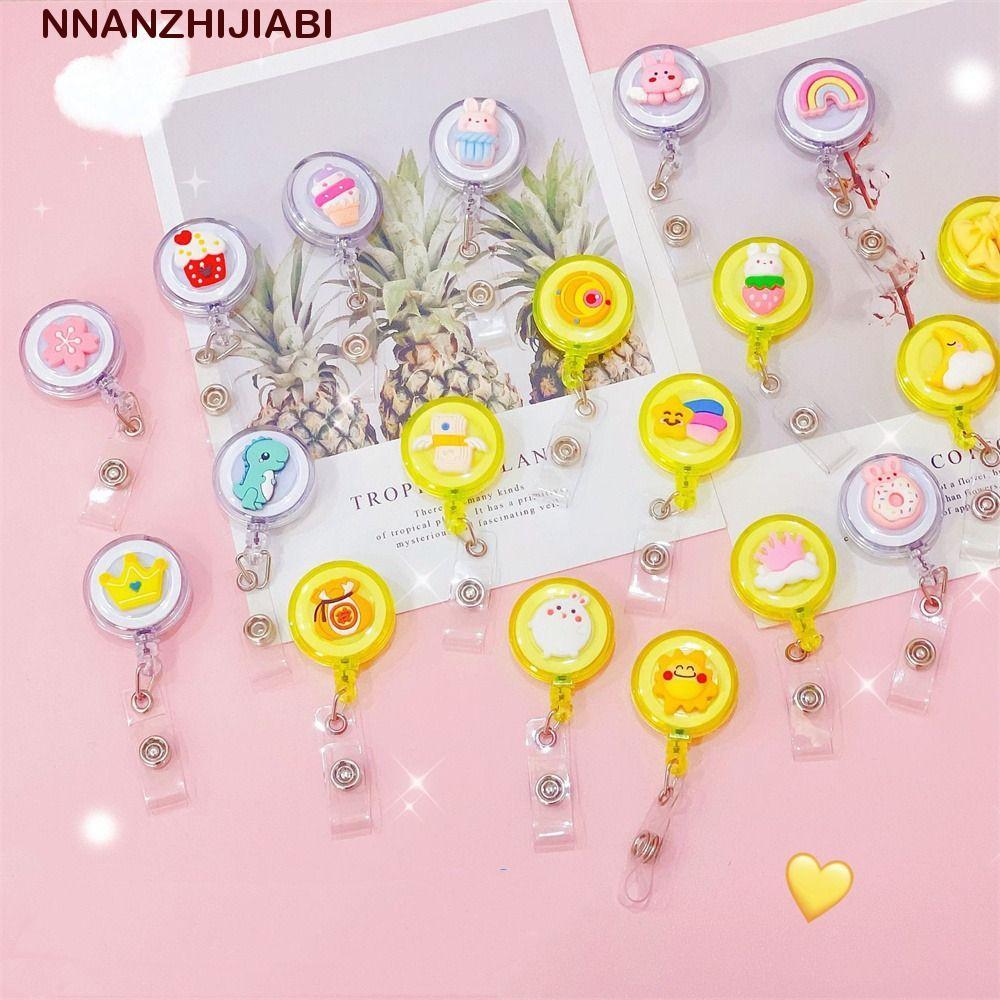NANZHIJIABI ID Card Clips Cute Card Holder Nurse Doctor Student Name Tag Cartoon Name Card Holder