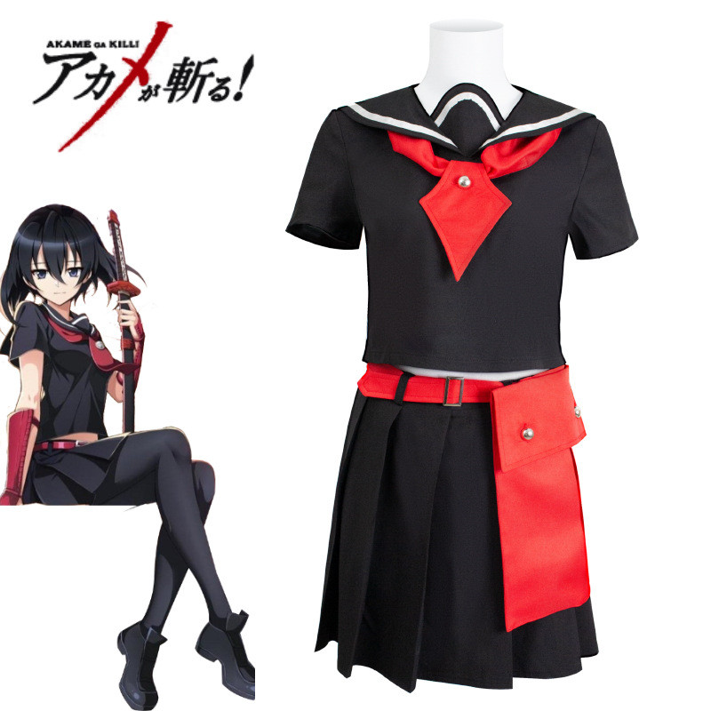 อะนิเมะตัดตาแดง! Black Eye คอสเพลย์เครื่องแต่งกายสตรี cos cos เครื่องแต่งกาย Akame ga KILL! ชุดคอสเพ