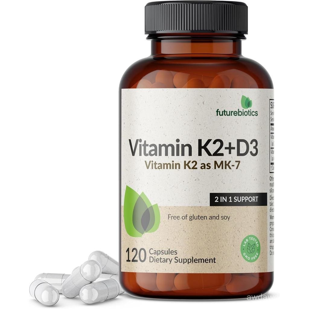 Futurebiotics Vitamin K2 MK-7 90 Micrograms+Vitamin D3 5,000 International Unit, 120 แคปซูลมังสวิรัต