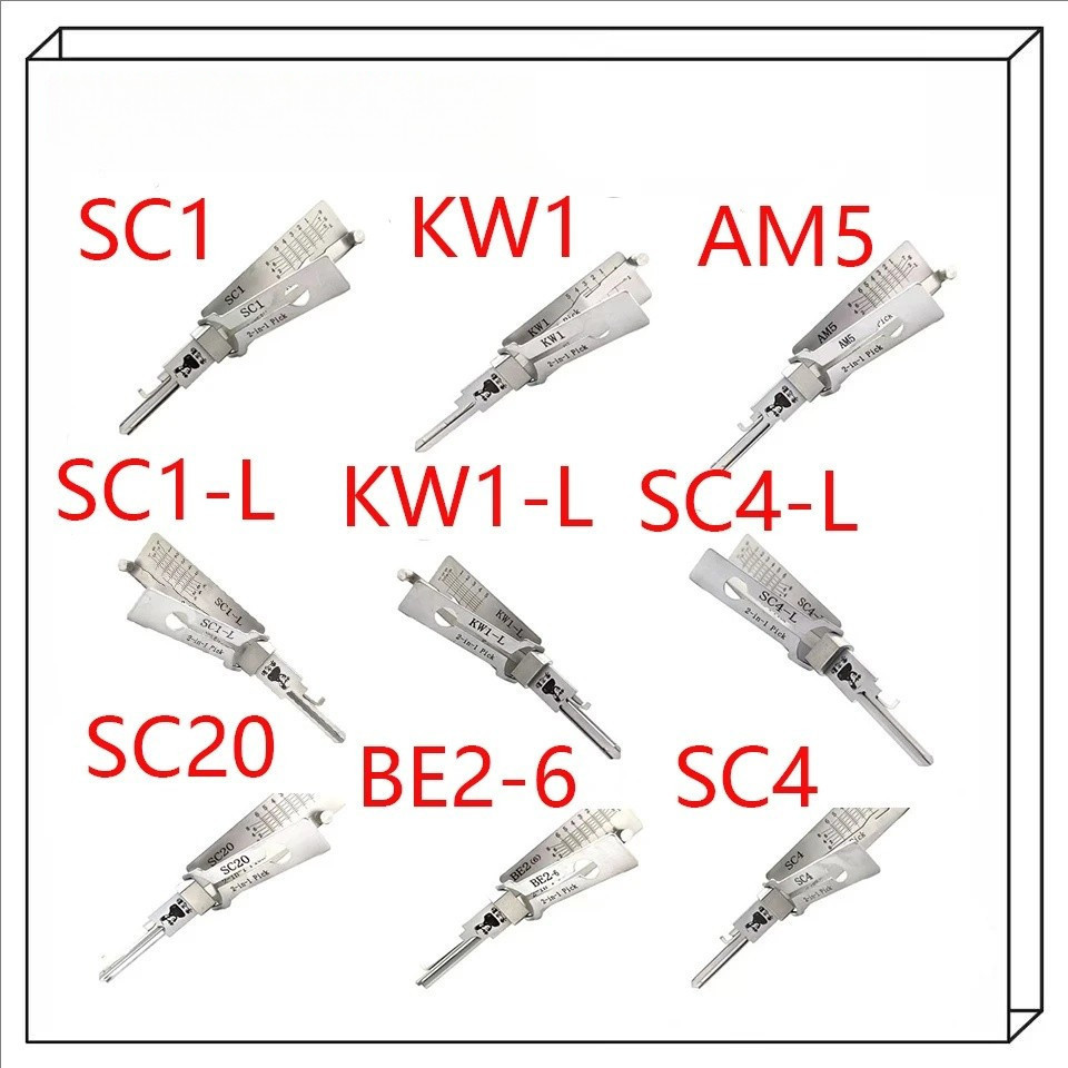 Lishi 2-in-1 Picks/Decoders SS001 Pro SS002 Pro SC4 SC4-LKW1 KW1-L KW5 KW5-L SC1 SC1-L M1/MS2 AM5 LO