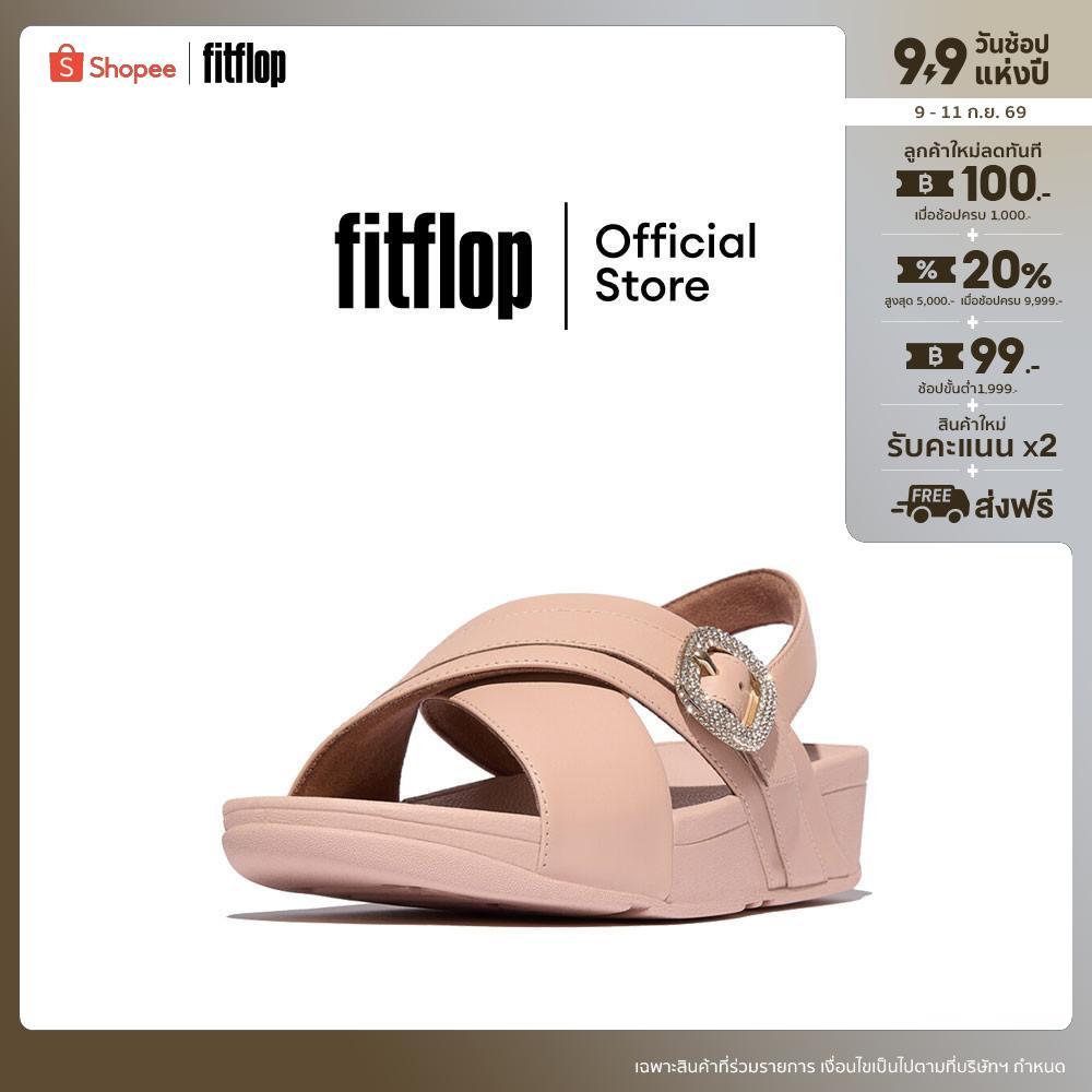 FITFLOP LULU CRYSTAL-BUCKLE BACK-STRAP รองเท้าแตะแบบรัดส้นผู้หญิง รุ่น HO2-C13 สี BEIGE