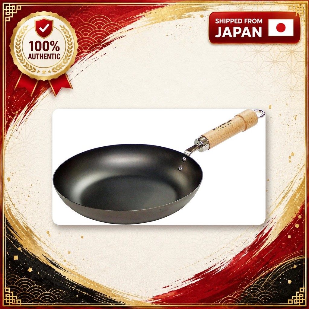 Rivertight KIWAMI JAPAN กระทะเหล็ก 28cm กระทะเหล็กญี่ปุ่น กระทะ IH กันสนิม ด้ามไม้ J1228