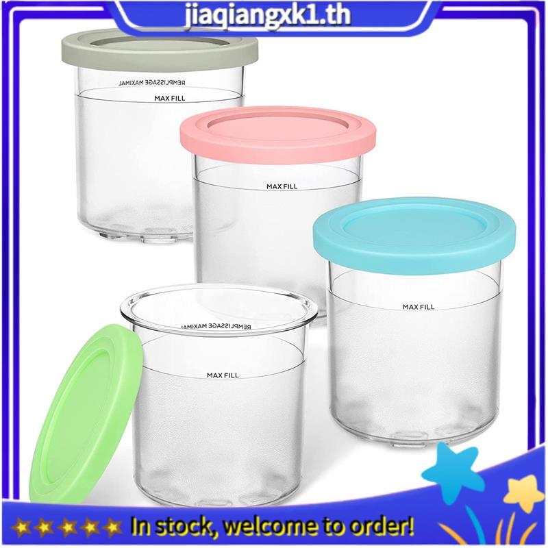 [jiaqiangxk1.th] เปลี่ยน Pints และฝาปิดสําหรับ Creami เข้ากันได้กับ NC300, NC301 Vs NC299AMZ Series 