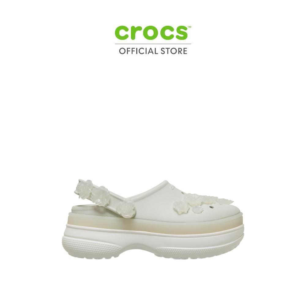 CROCS รองเท้าลำลองผู้หญิง CLASSIC STACKED TRANSLUCENT FLORAL รุ่น CS 213122-0HZ - LINEN