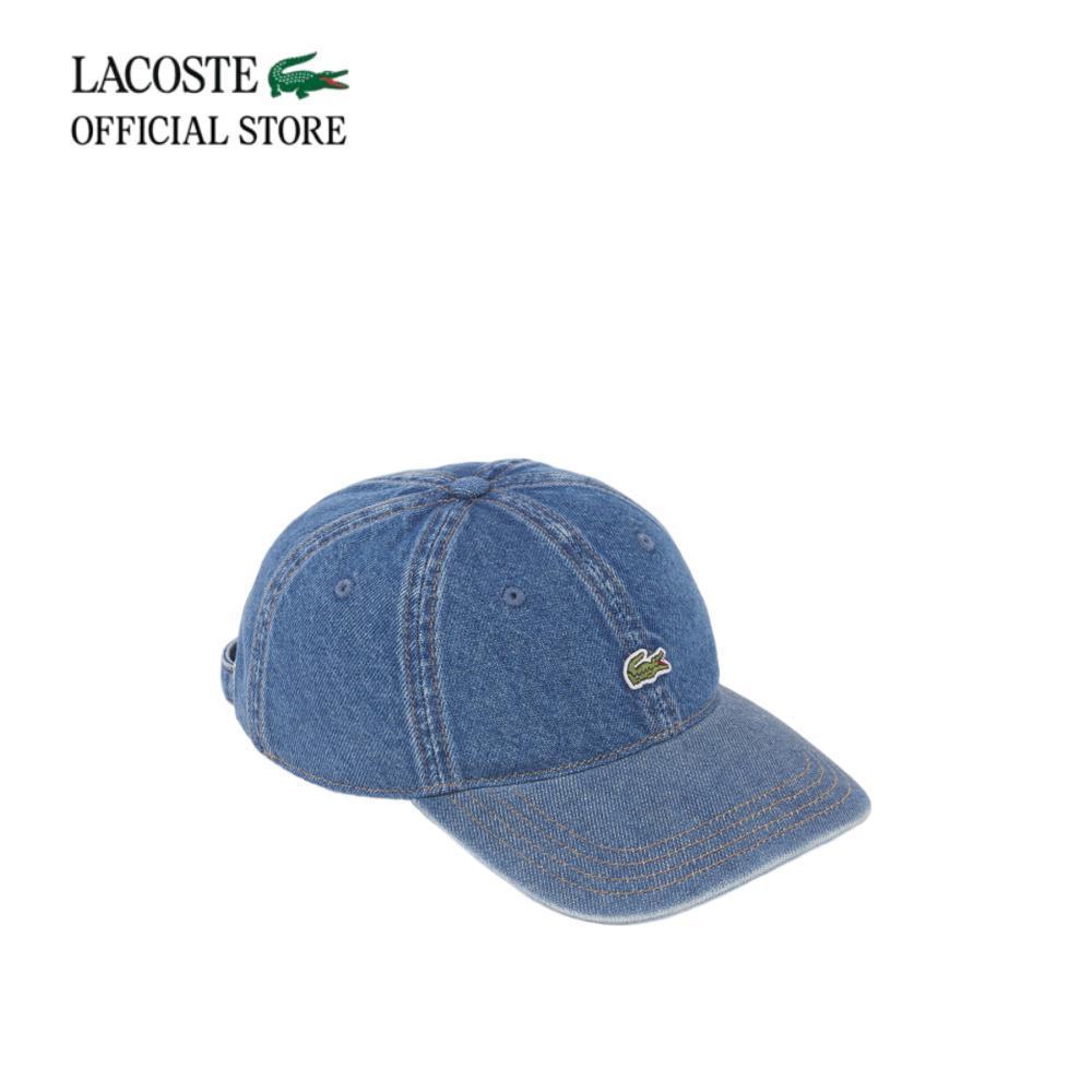 LACOSTE หมวกผู้ใหญ่ COTTON DENIM CAP รุ่น RK6362 - BLUE