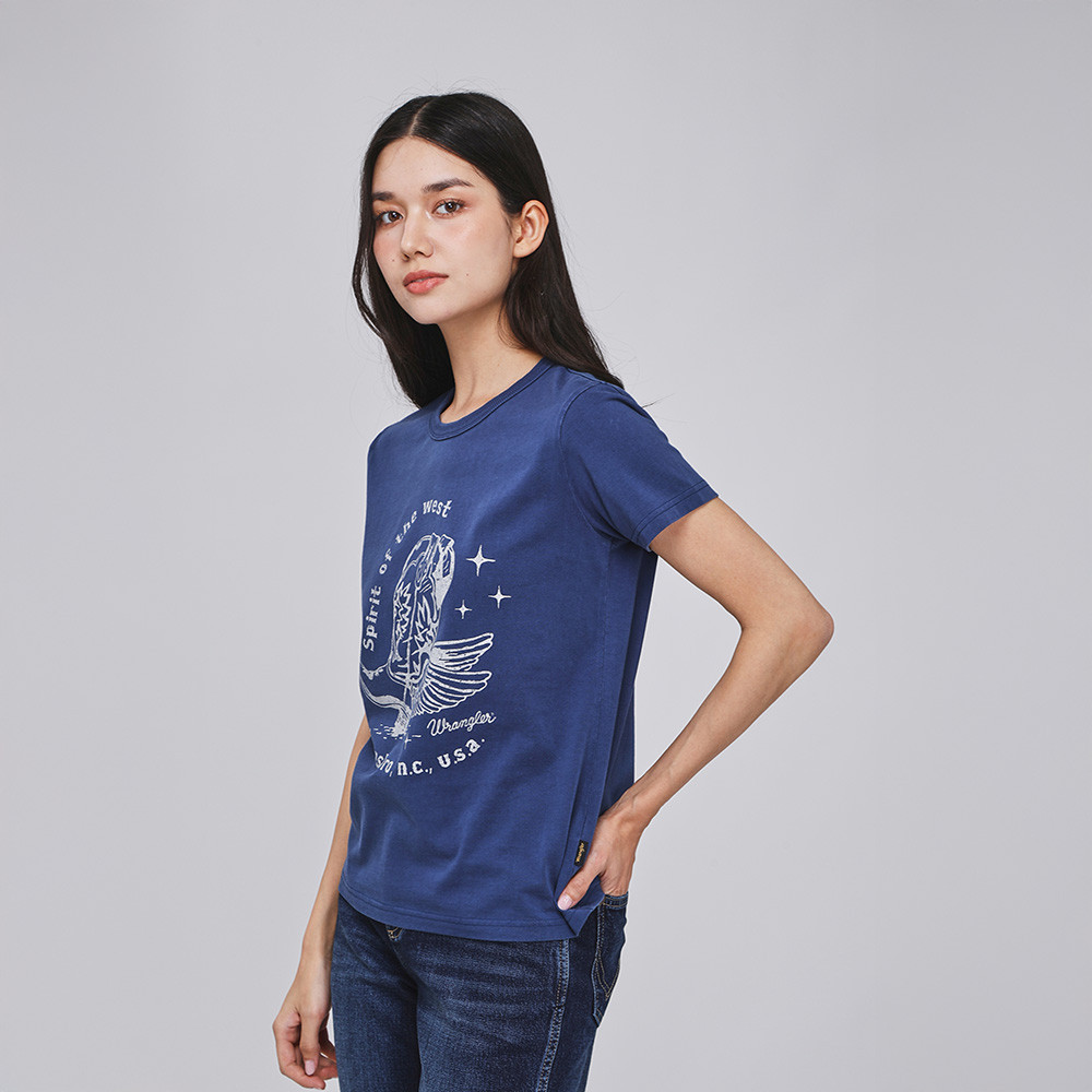 WRANGLER เสื้อยืดแขนสั้นผู้หญิง คอลเลคชั่น Beyond Indigo รุ่น WR S426WTSSN28 - สีกรมท่า — صورة 3