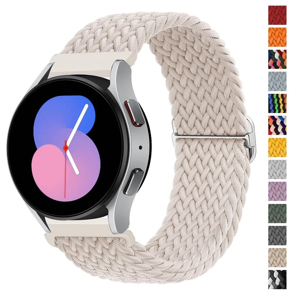 20 มม./22 มม.สําหรับ Galaxy นาฬิกา 4/5/6/5 pro/6 คลาสสิก/เกียร์ s3/active 2 Braided Solo loop สร้อยข
