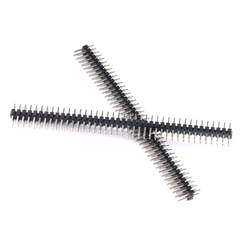 Single Pin Double Pin สีดํา 2.0mm Pitch 1 * 40P Pin 2 * 40P Straight Pin/Curved Pin Copper Pin