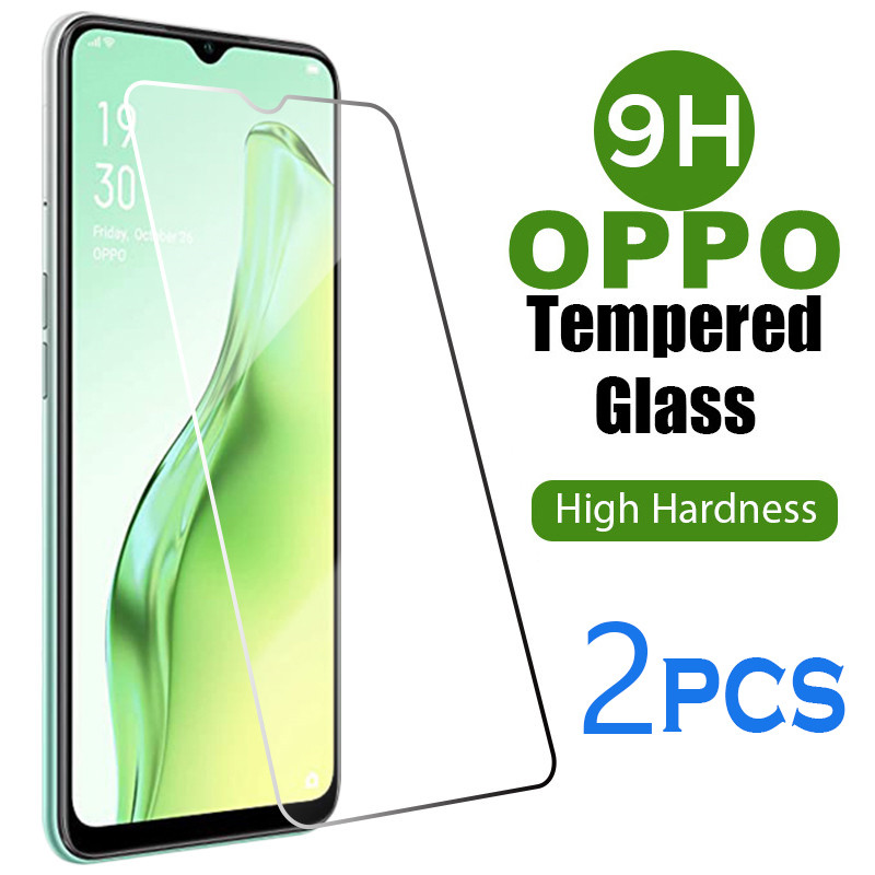 2 ชิ้นกระจกนิรภัยป้องกันหน้าจอสําหรับ OPPO A18 A58 A78 A17 A17K A16 A16K A15 A31 A3S A54 A55 A74 A76