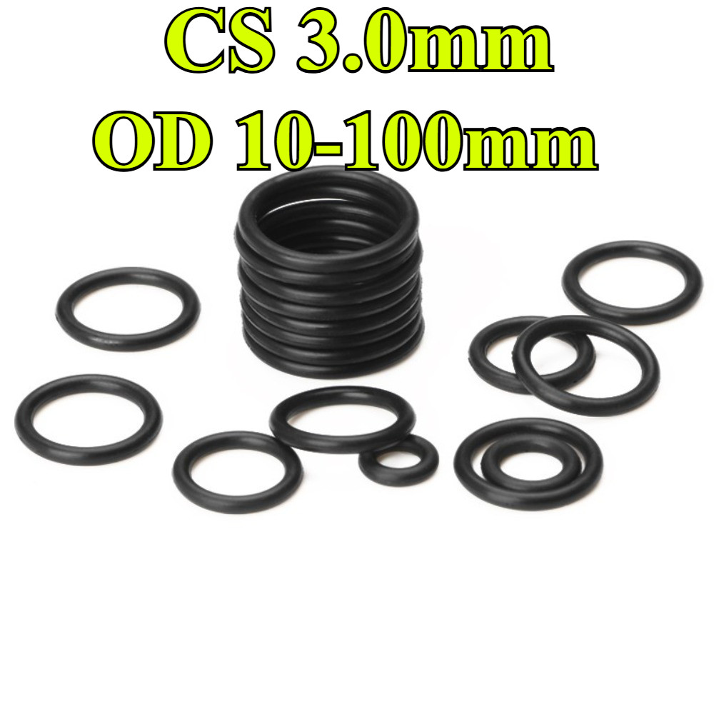 [MHJ-STH] แหวนโอริงสีดํา/แหวนยางซีล cs3.0mm * OD10-100mm