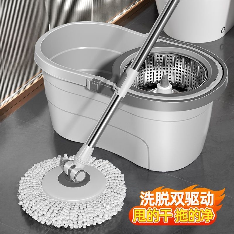 May五月花ไม้ถูพื้น双驱动หมุนได้ 360 องศา 拖把拖布免手洗ล้างไม่ใช้มือ 甩水แห้งเร็ว家用拖地一拖净 GU3A