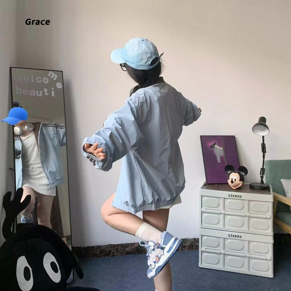 Grace เสื้อแจ็คเก็ตผู้หญิง คอตั้งเย็บสองด้าน สไตล์กีฬาลำลอง GR3486 ราคา ถูกที่สุด ดีลบีเคเค แกลเลอรีภาพที่ 9