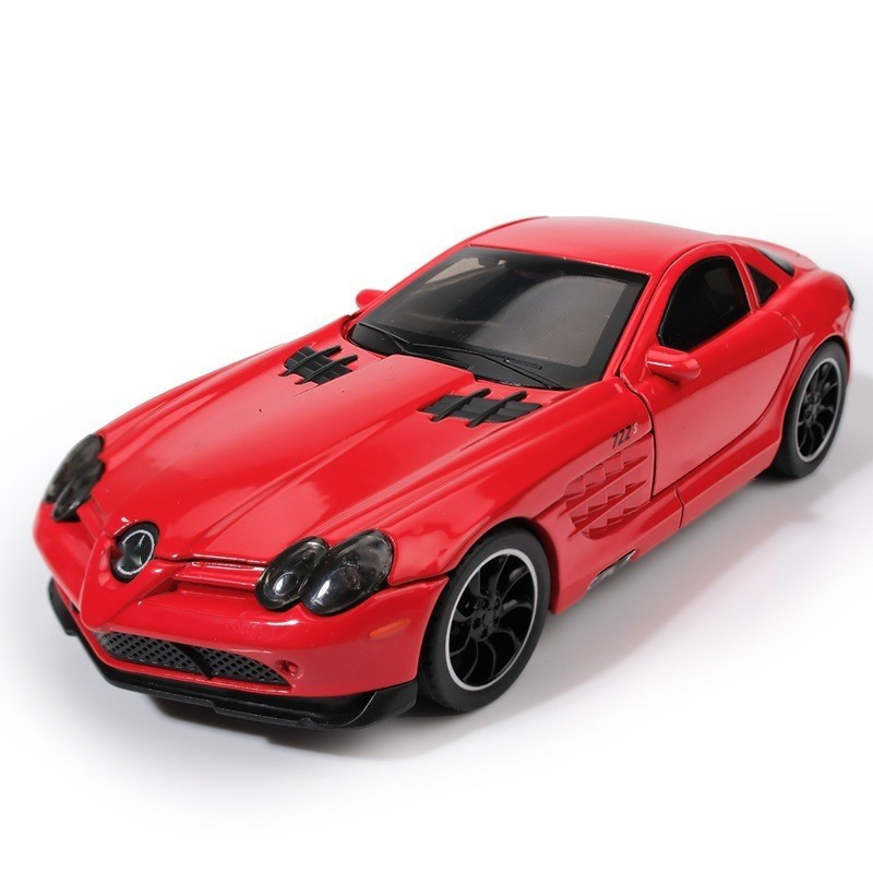 รถDiecast 1/32 MercedesBenz SLR McLaren 722Sของเล่นรถรุ่นRacingรุ่นเสียงและแสงดึงกลับคอลเลกชันของขวั