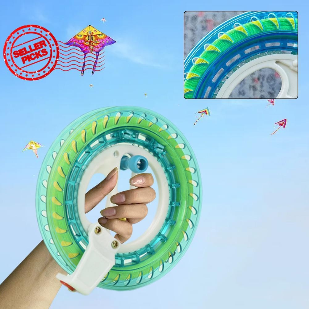 Kite Reel Winder ล้อ String Flying Handle เครื่องมือ Twisted String Line กลางแจ้งรอบ Blue Grip W4u8