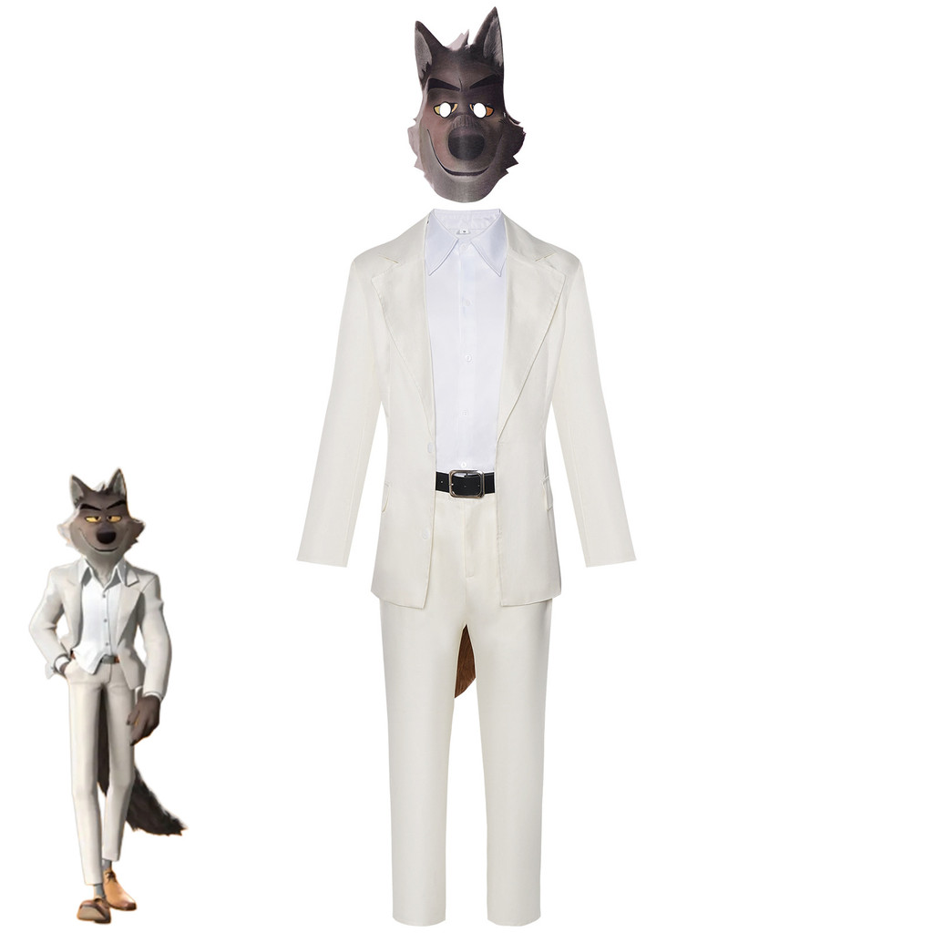The Bad Guys 2 Cos เสื้อผ้า Big Bad Wolf ชุดอะนิเมะตัวละครคอสเพลย์ Halloween Play Spot
