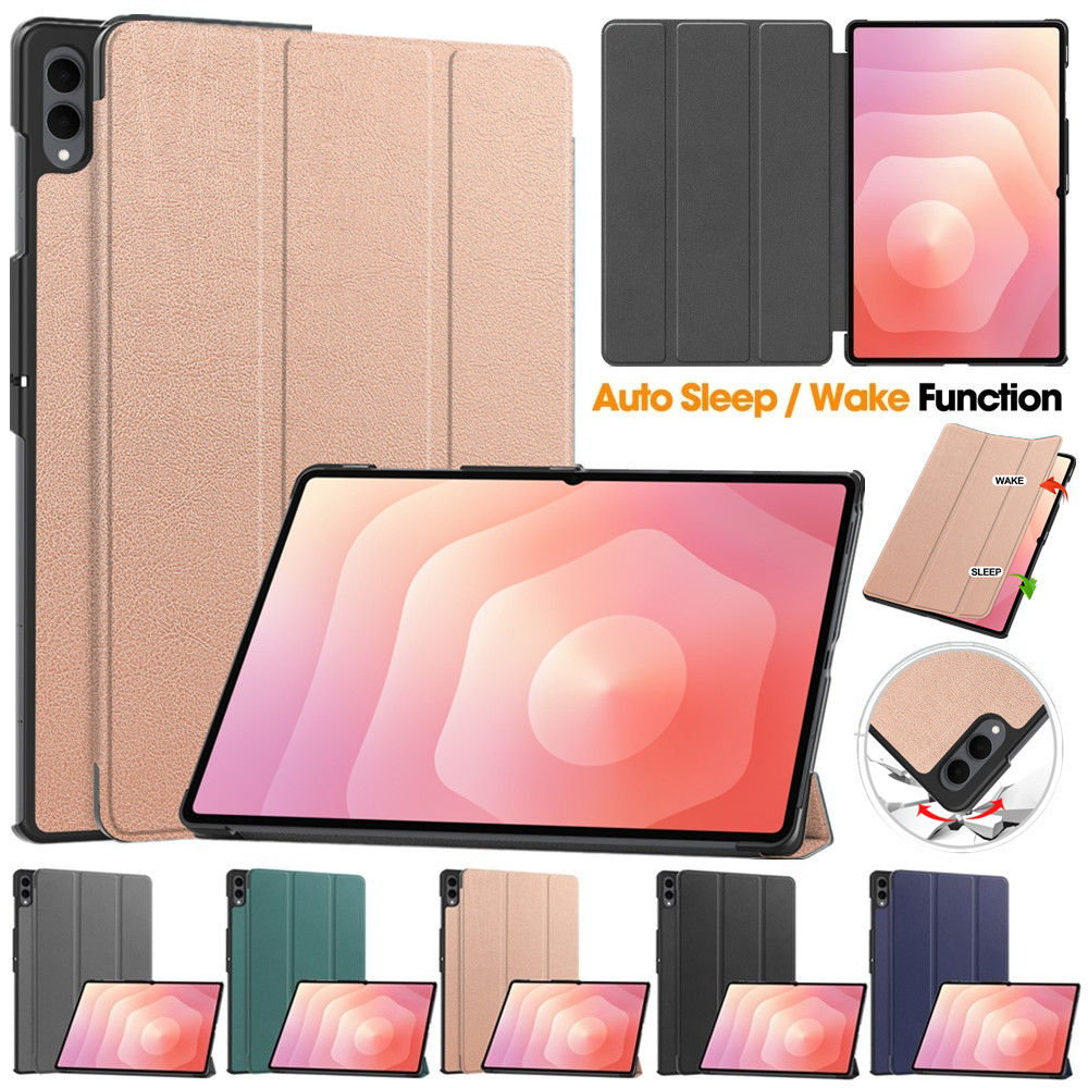 กรณีสมาร์ทสําหรับ Samsung Galaxy Tab S11 Ultra 14.6 "SM-X930 SM-X936B หนัง Folio พับขาตั้ง Ultra บาง