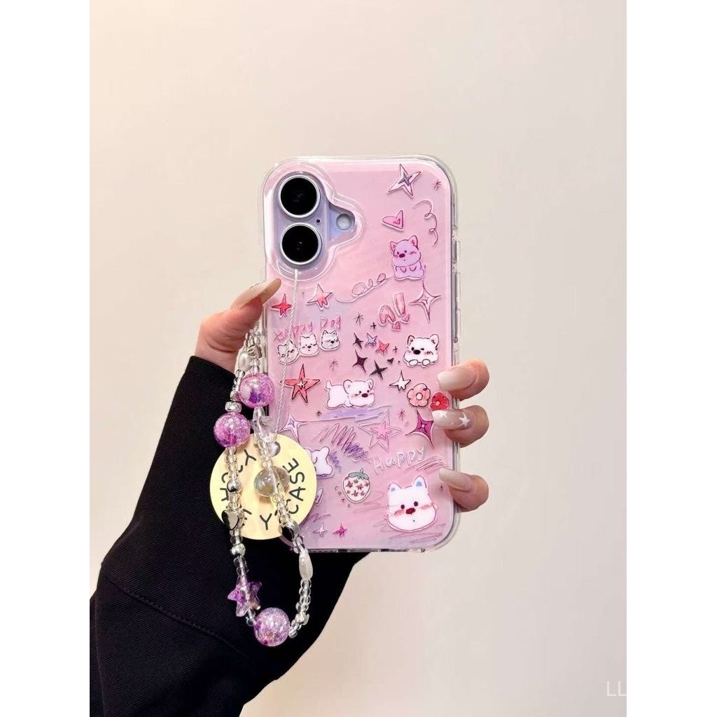 เคสโทรศัพท์ เหมาะสําหรับ iPhone 11 12 13 14 15 16 17 Pro max Plus Air Graffiti เต็มหน้าจอลูกสุนัขกัน