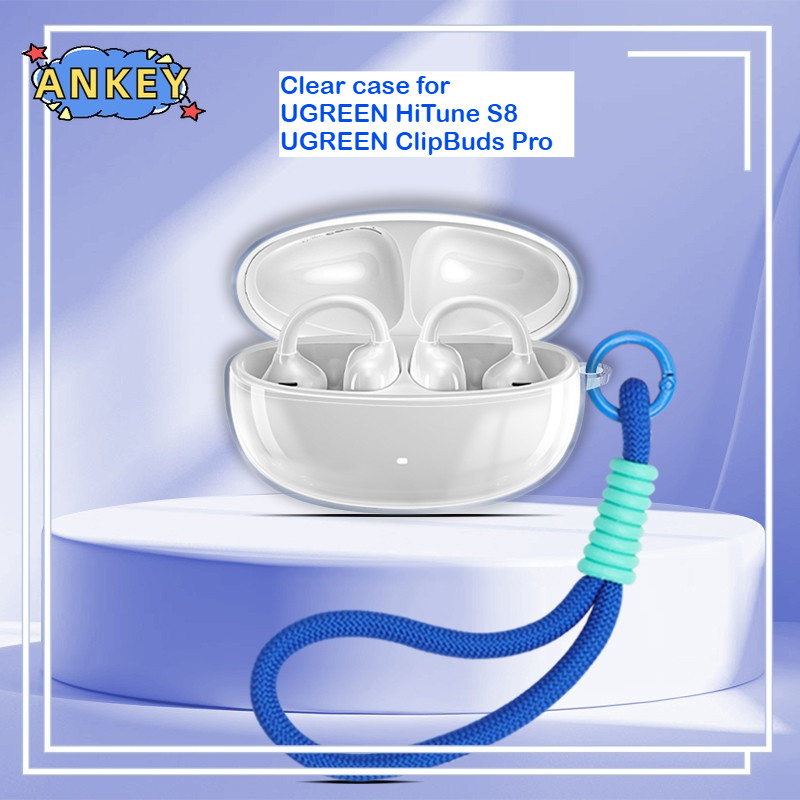 for UGREEN ClipBuds Pro Case Protective Transparent Clear TPU Covers UGREEN HiTune S8 Bluetooth Earphone Shell Headphone Portable