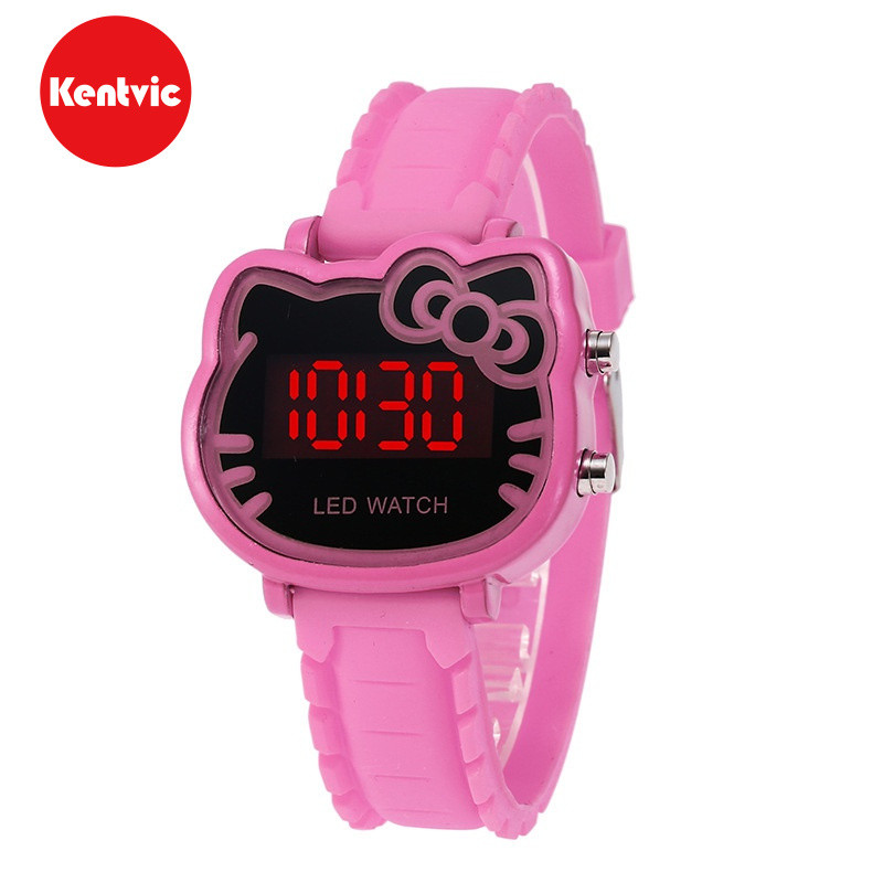 Hello Kitty Kids Watch นาฬิกาดิจิตอลแบบ LED สไตล์การ์ตูนน่ารัก สำหรับเด็กและของขวัญ