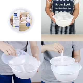SUPER LOCK กล่องนึ่งไมโครเวฟ ชามอุ่นอาหาร ที่นึ่งสำหรับเข้าไมโครเวฟ ทนอุณหภูมิ 5086 / 731/ 5092 / 5098 / 5066 / 5096 /