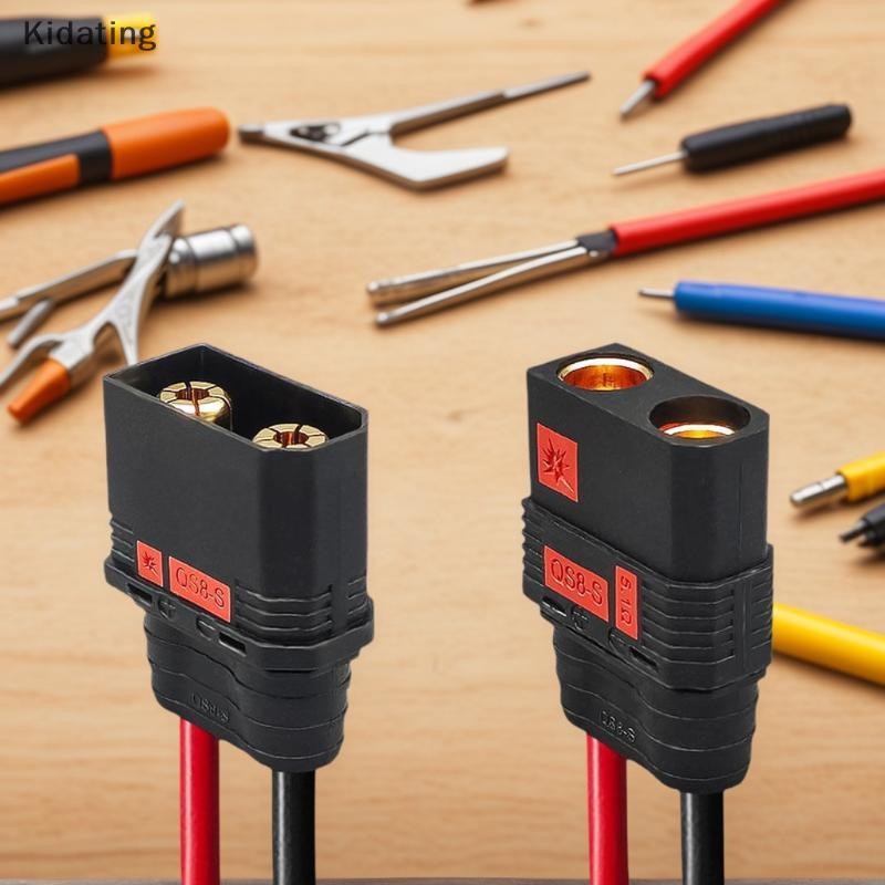 Kidating Male To 4mm Bullet Banana Plug Charger Cable 10AWG 30cm QS8 Heavy Duty Charge Cable Lead ให