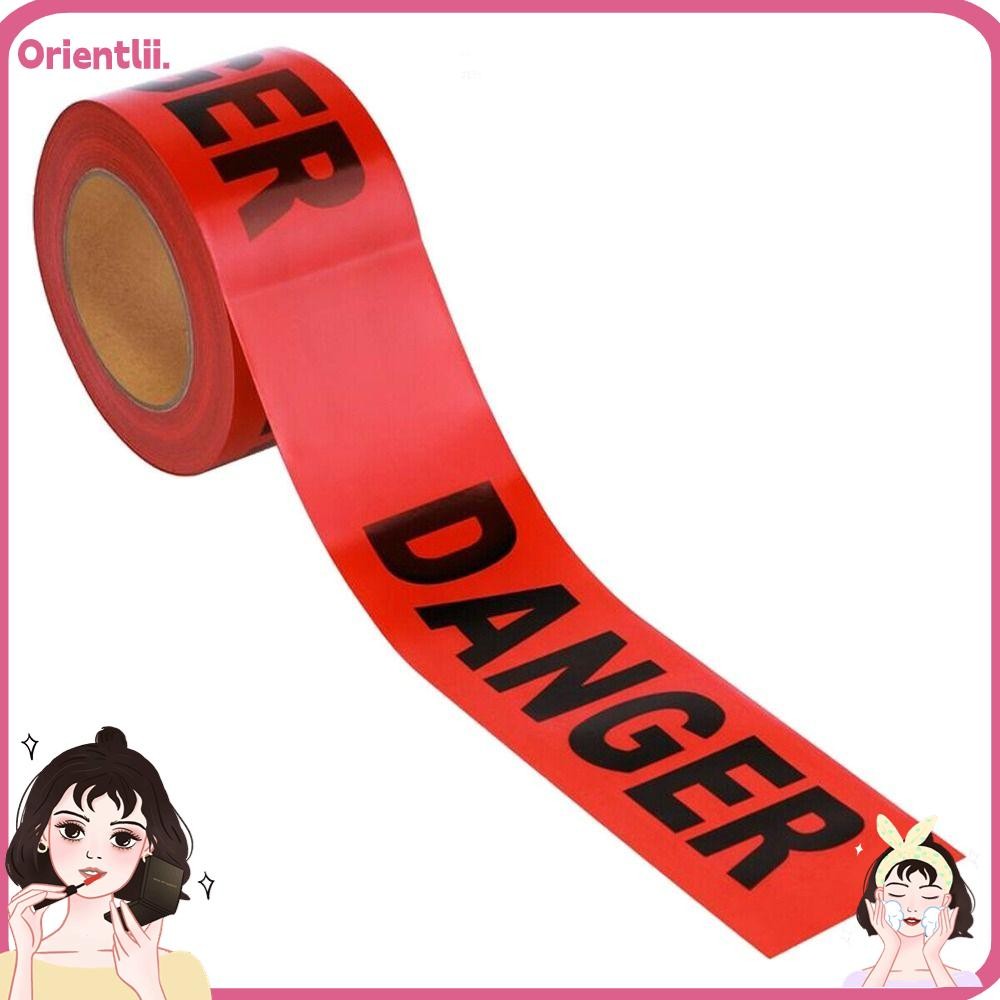 ORIENTTK Caution Barrier Tape, Roll Non-Adhesive Red Danger Tape, Widely used 7.5cm*100M Safety Wari