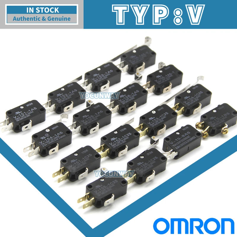ใหม่แท้ Original OMRON สวิทช์ Micro ขนาดใหญ่ V-15-1A5 1B5 1A6 1B5 1C25 9A5 105 1B6 151 151 152 153 1