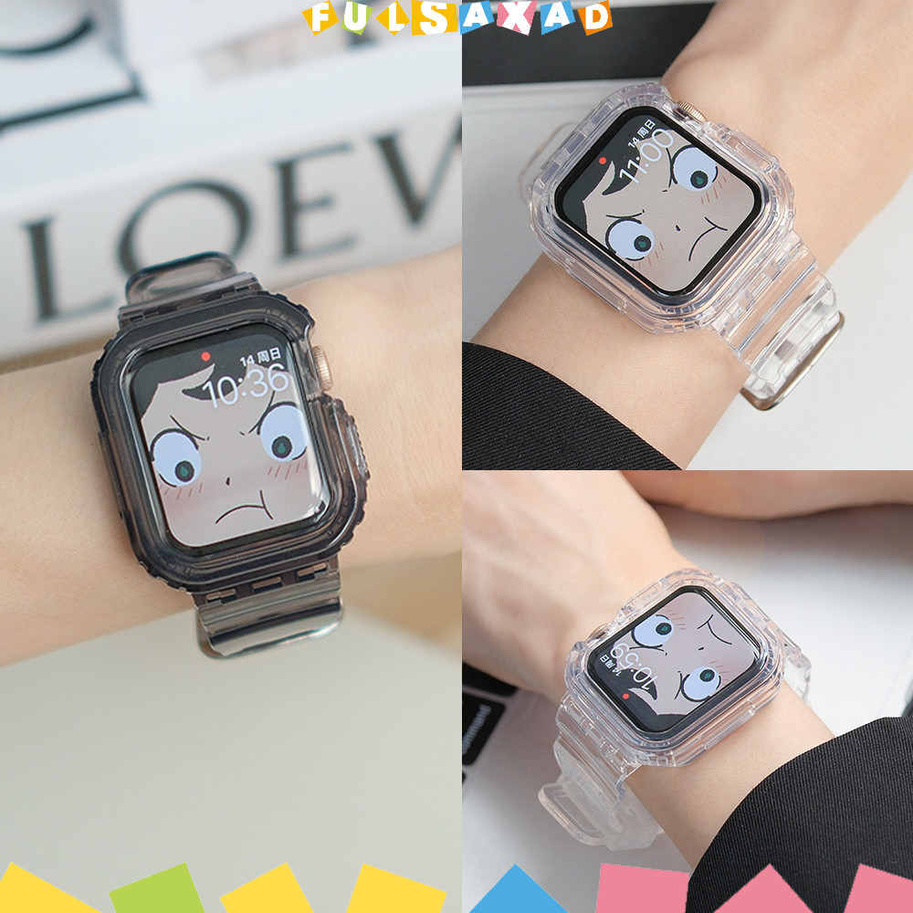สายรัดป้องกัน Gores TPU โปร่งใสสำหรับ for Iwatch SE 3 2 Apple Watch Series 11 10 9 8 7 6 45 41 42 44 40 38มม