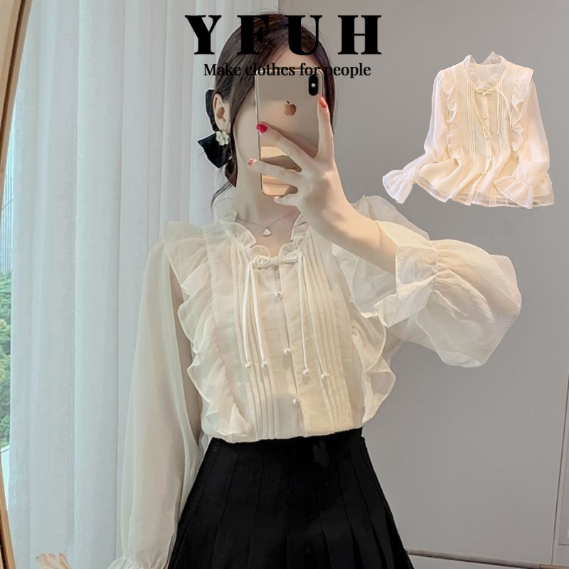 YFUH เสื้อสุภาพสตรี สบาย ระบายอากาศได้  สำนักงานแต่งตัว ออกเดทที่จำเป็น