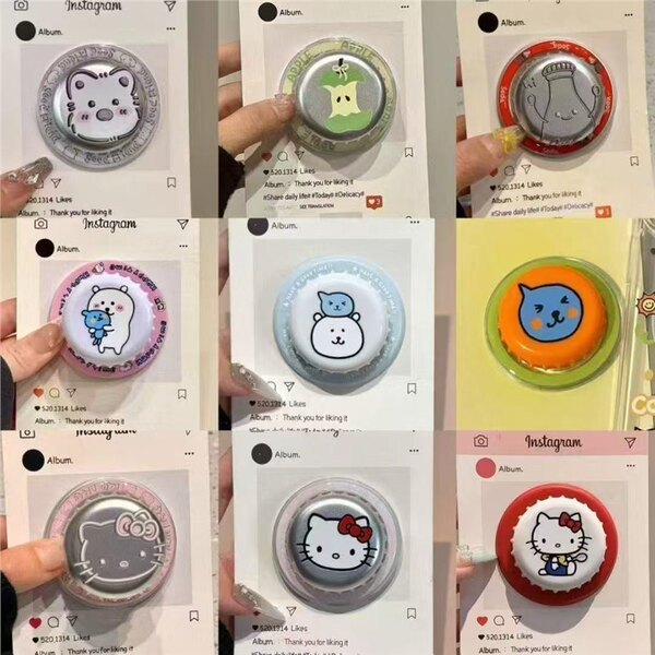 giptok แม่เหล็ก วงเล็บแม่เหล็ก ฝาขวดลายการ์ตูนมูลค่าสูง Queer ที่วางโทรศัพท์แบบแม่เหล็ก KT Lazy MagS