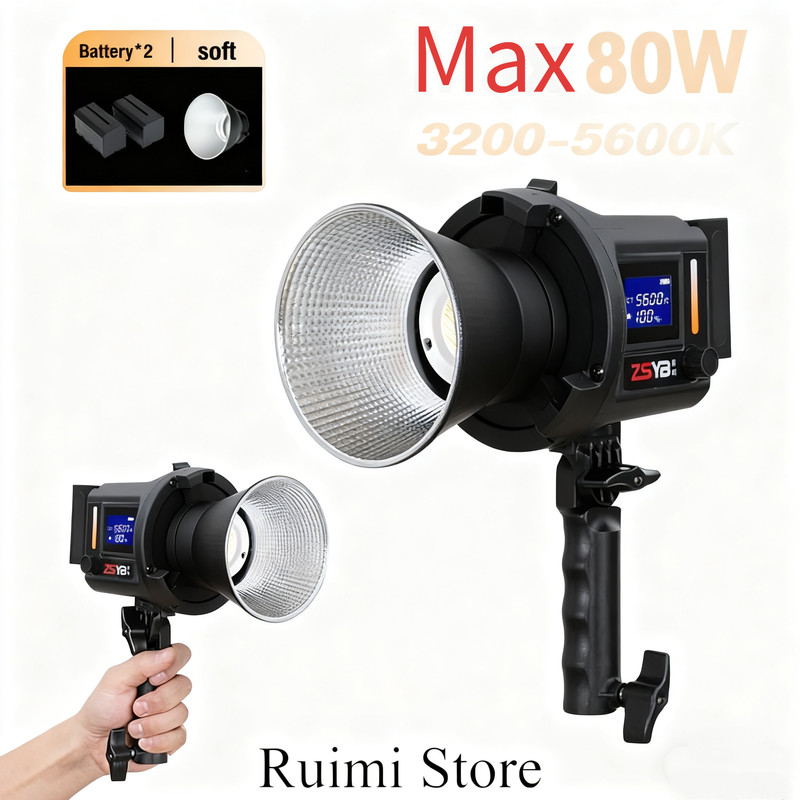 ZSYB CL-80Bi 80w B สี 3200-5600K การถ่ายภาพควบคุมแสงวิดีโอ LED Video Light