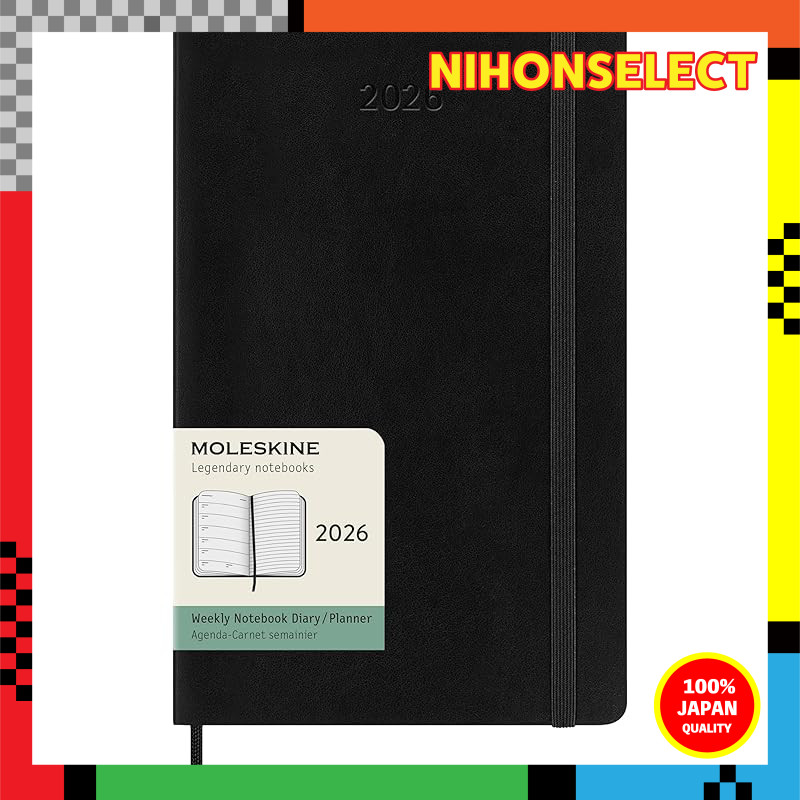Moleskine Planner 2026, Starts in January, 12-Month Weekly Diary, Large Size (13cm x 21cm), Soft Cov