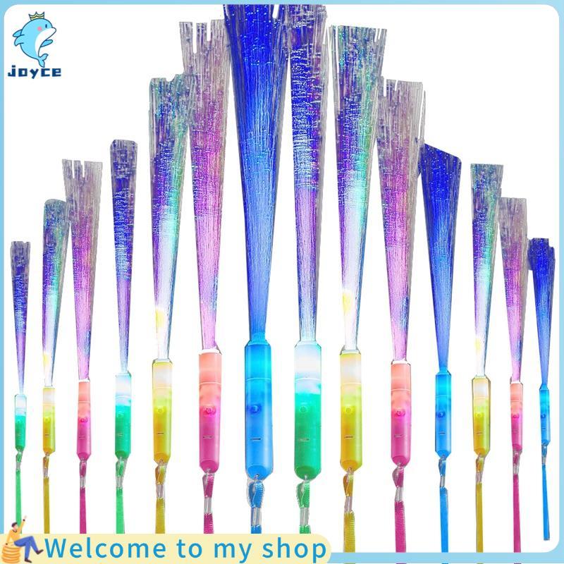 joyce24 ชิ้น Glow Fiber Wands Sticks LED Light Wand Fiber Optic Wands สําหรับงานแต่งงานฮาโลวีนคริสต์