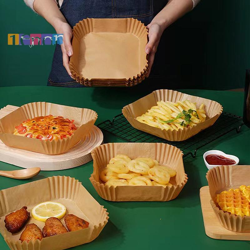 [Lemon] Air Fryer Paper Square Disposable Air Fryer Baking Paper Non-Stick Parchment Paper For Oil F