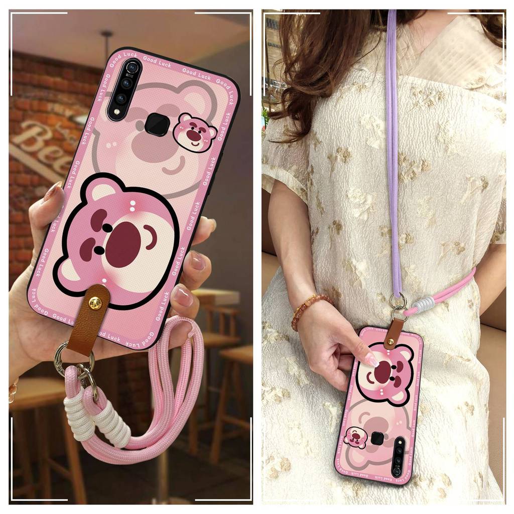 Crossbody Soft Caseเคสโทรศัพท์สําหรับVIVO Z5X/V1911A/V1919A/Z1 Proสร้อยคอการ์ตูนป้องกันฝุ่นTPUป้องกั