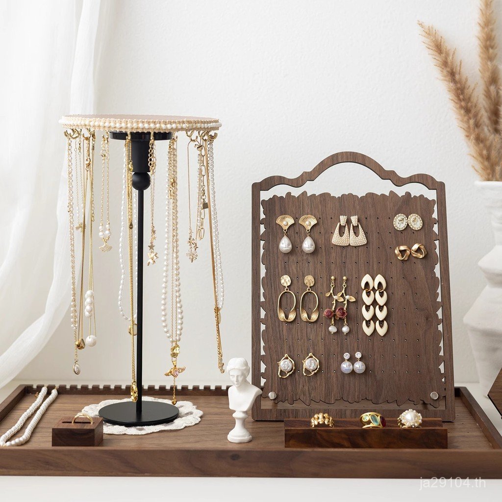 ชั้นวางเครื่องประดับเก็บต่างหูอุปกรณ์ประกอบฉากเครื่องประดับแสดงยืนแสดงแผงลอยตกแต่งสร้อยคอหมุนยืนยิงเ