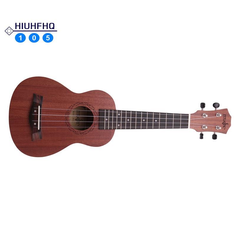 Hiuhfhq10621 นิ้ว Ukulele Soprano เริ่มต้น Ukulele กีตาร์ Ukulele มะฮอกกานีคอ Delicate Tuning Peg 4 
