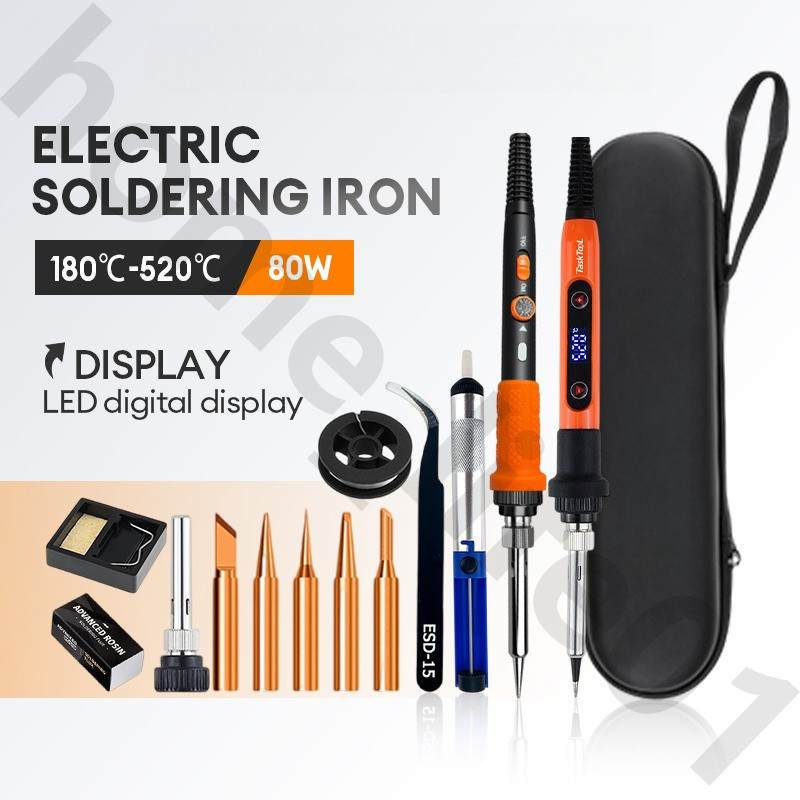 หัวแร้ง หัวแร้งบัดกร 220v หัวแร้งอย่างดี ชุดหัวแร้งบัดกรีแบบปรับอุณหภูมิได้ หน้าจอled ร้อนเร็ว 80W