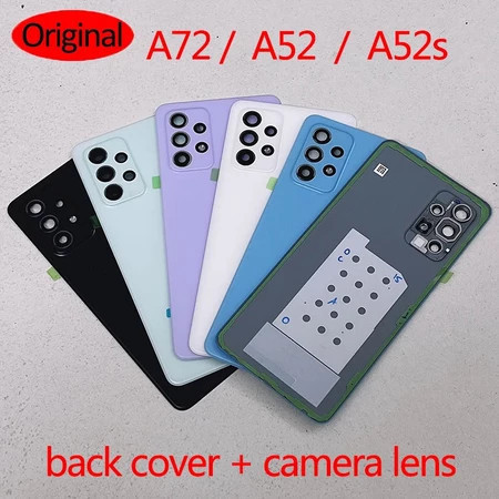 ฝาหลังด้านหลังสําหรับ Samsung A52 A525 A525F / A72 A725 A725/A52S แบตเตอรี่ประตูแบตเตอรี่ฝาหลัง