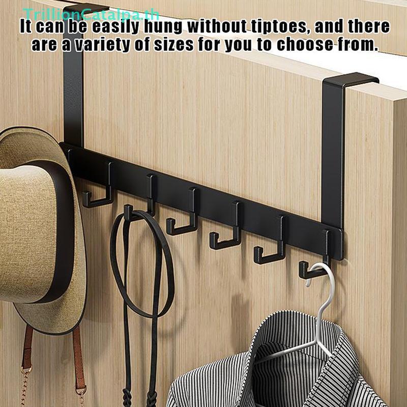 ThrillionCatalpa Hooks Over Door 6 Hooks Clothes Coat Hat Towel Hanger Home Bathroom Organizer Rack 