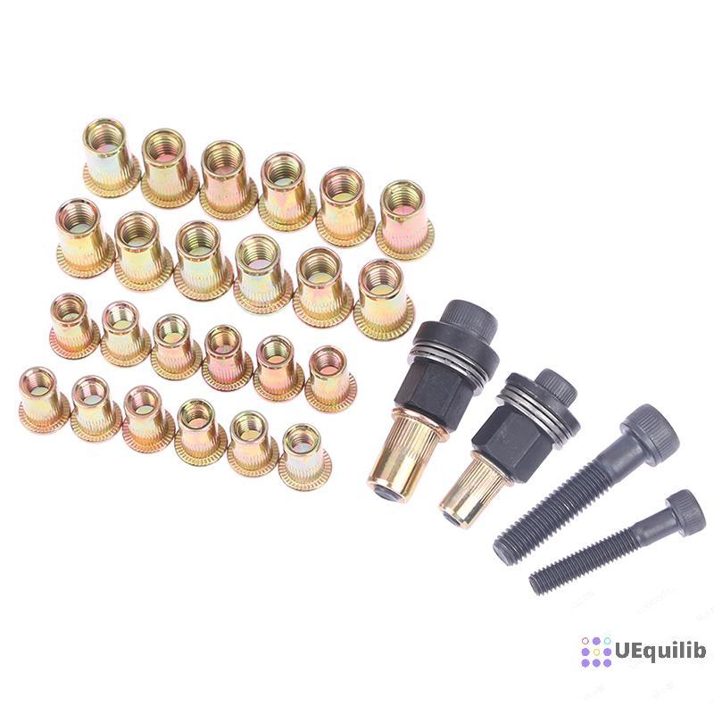 Uequilib M6 M8 Rivet Nut s คู่มือ Riveter คอลัมน์สแตนเลสหกเหลี่ยมถั่ว AM6SS AM8SS DIY เจาะ Rivet ด้า