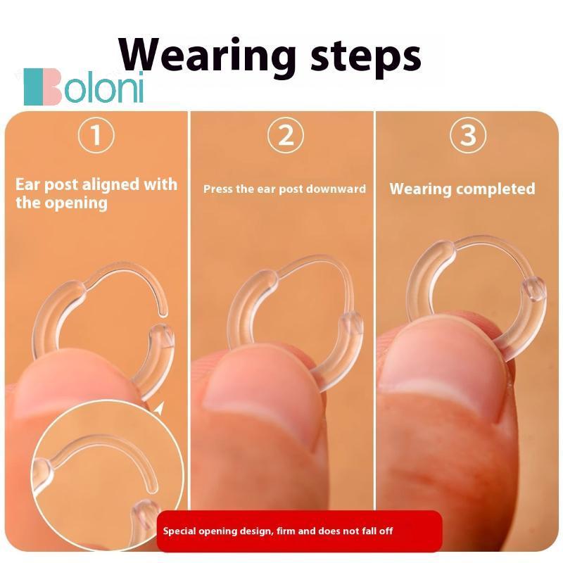 [Boloni] ต่างหูเรซิ่นใส 10 ชิ้น ลดอาการแพ้ แบบ Helix จากวัสดุ Bioplast