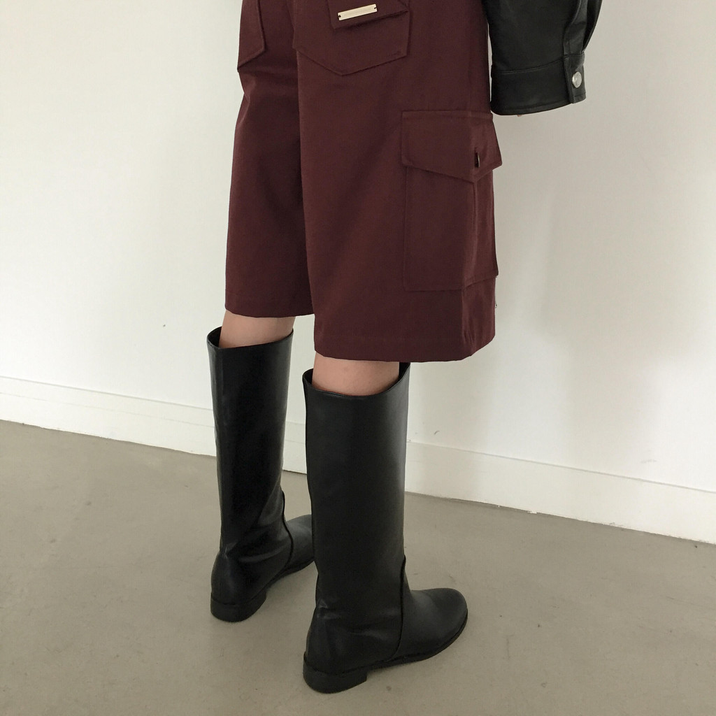 รุ่นหนังวัว~เกาหลีทงแดมุนนิชหนังแท้เส้นรอบวงหลอดขนาดใหญ่หลอดสูงอัศวินรองเท้าผู้หญิง ผอมลง ดูไม่เข่า-ความยาวรองเท้า - รูปที่ 2