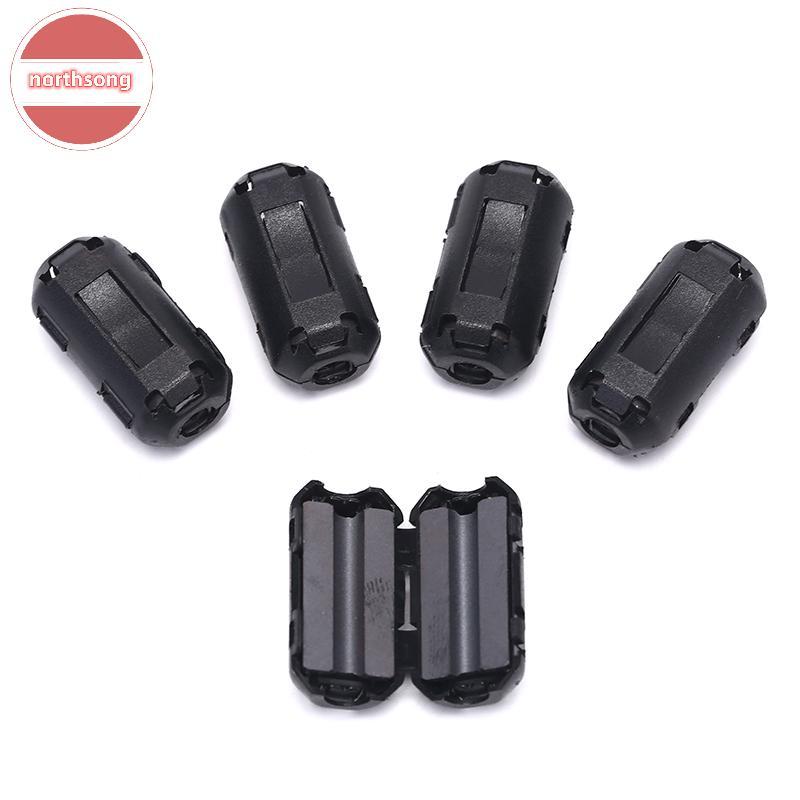 NOR 5pcs 3.5 มม.เสียง Suppressor EMI RFI คลิป Choke Ferrite Core สายกรองสีดํา TH