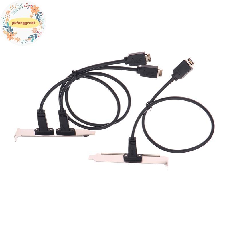 Pufanggreat 50 ซม.USB 3.2 แผงด้านหน้า Header Type-E ถึง USB-C Type C หญิงเชื่อมต่อสายไฟ TYPE-E Baffl