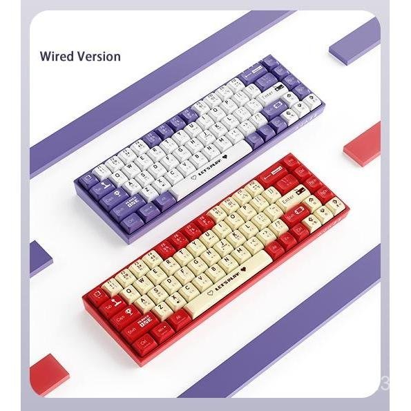 คีบอร์ดเกมมิ่ง AJAZZ AK680 V2 [ Wired & Wireless Ver. ] Mechanical Keyboard คีย์บอร์ด 70% คีบอร์ดเมค