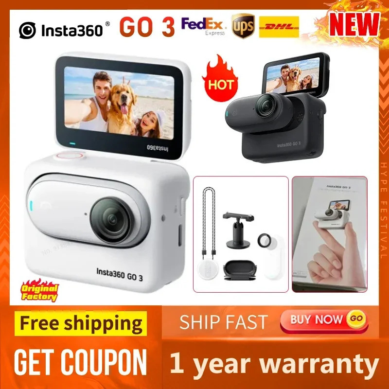 สําหรับ Insta360 Go 3 Action กล้อง Miniature Action กล้อง Action Pod Up ถึง 2.7 K Video & Photos 32 