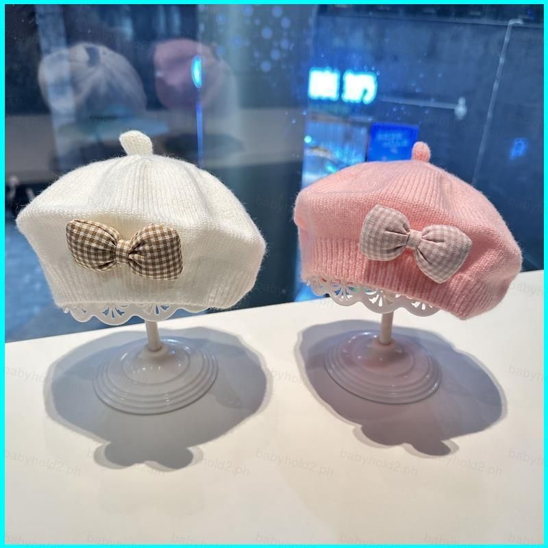 BY2 Bow Tie Baby Beret ผ้านุ่มเหมาะสําหรับทารกอายุประมาณสิบเดือนถึงหมวกถักปีสี่ปี