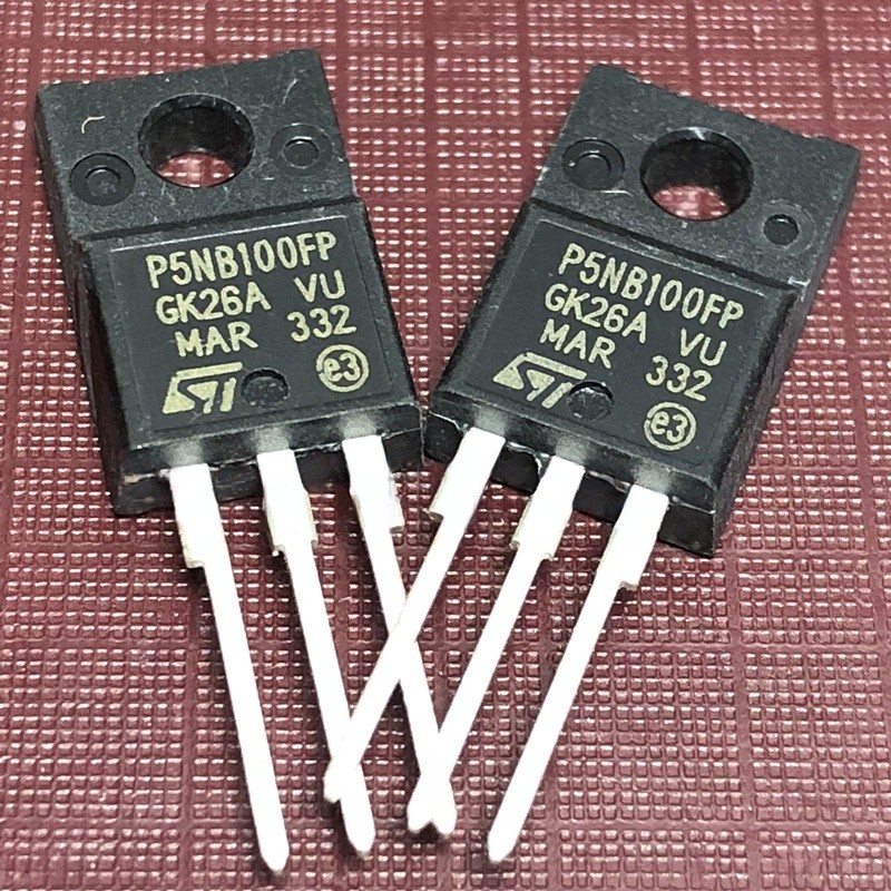 ((1 ชิ้น) ชิ้นส่วนอิเล็กทรอนิกส์ P5NB100FP STP5NB100FP คลังสินค้าพร้อม TO-220F 1,000V 5A MOS Field E