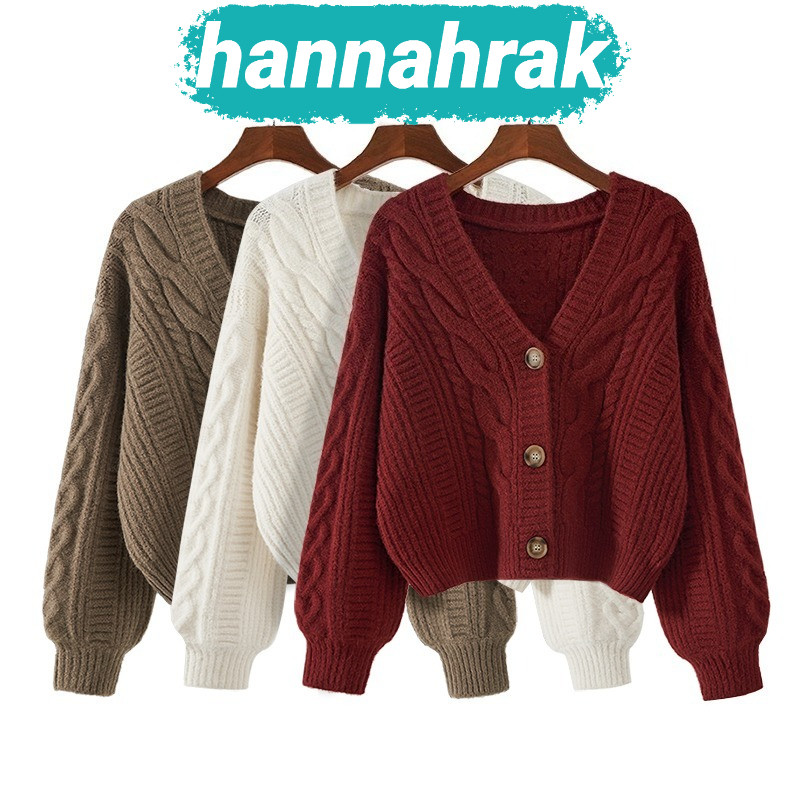 (ส่งจากกรุงเทพฯ)เสื้อคลุมคาร์ดิแกน เสื้อคลุมไหมพรม แต่งกระดุมแบบสั้น สีพื้น เนื้อผ้าหนานุ่ม สวมใส่สบาย
